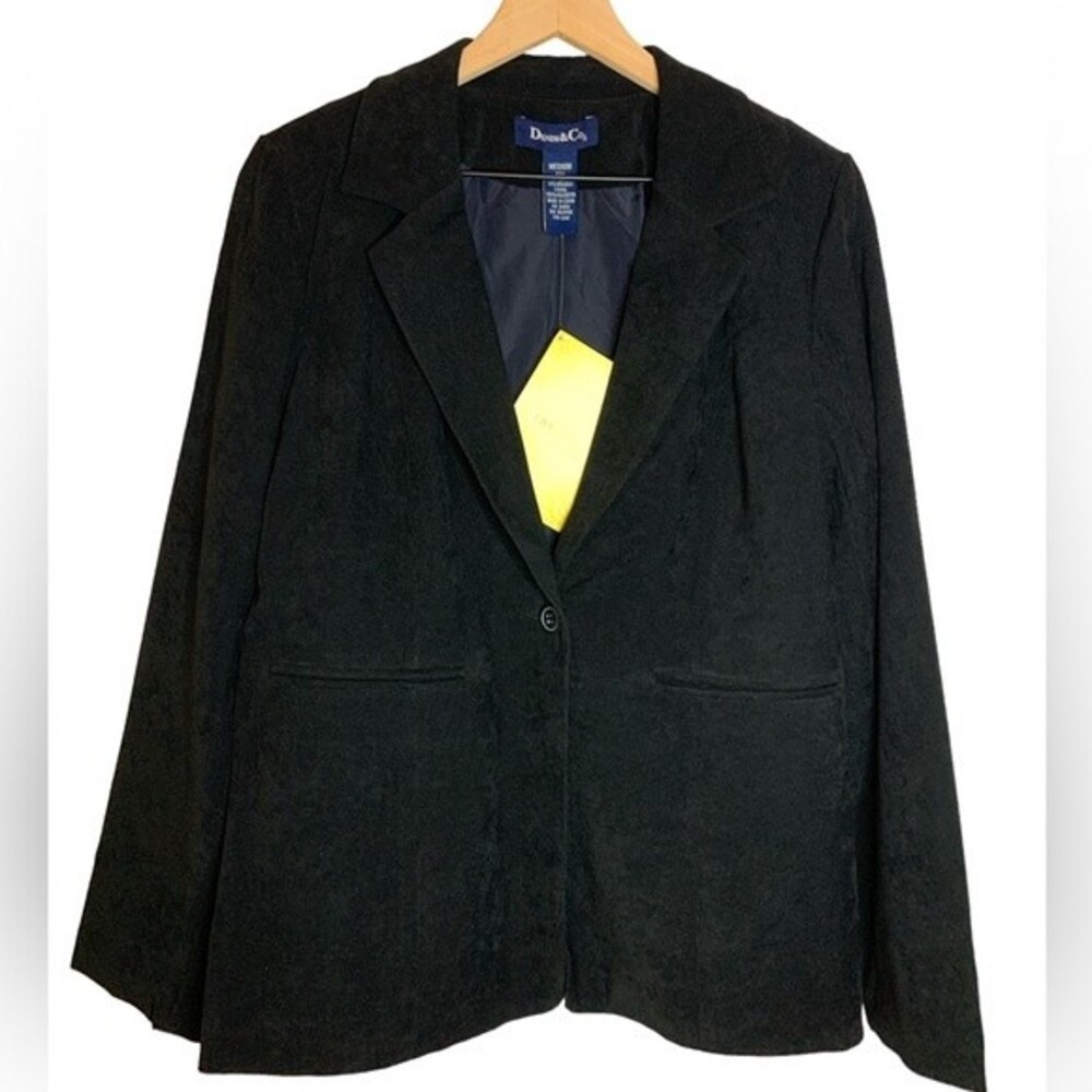 NWT DENIM & CO DARK ACADEMIA GOTHIC GRUNGE PREPPY BLACK BLAZER. Size Medium.